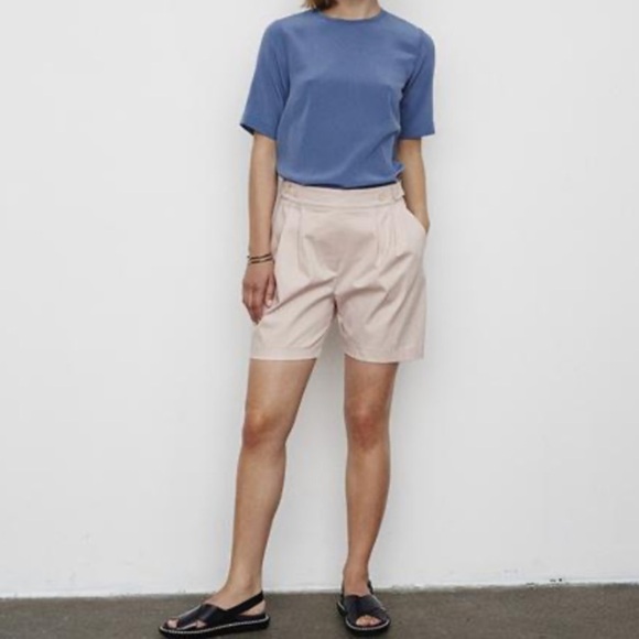 August Silk 100% Silk Blue Short Sleeve Top Blouse - Picture 1 of 13